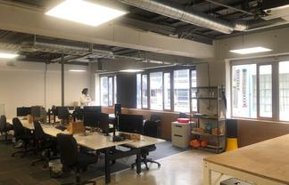 Cool character office above cool cafe