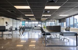Spacious contemporary office with park views