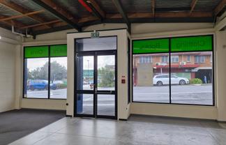 Retail space with roller door