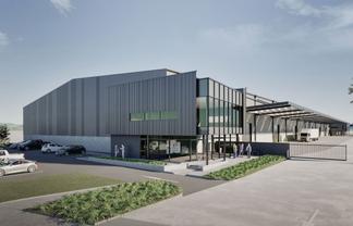 High-Stud Industrial Facility with Yard & Canopy