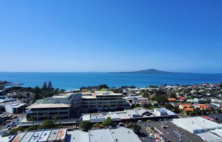 Expansive full-floor office with panoramic view