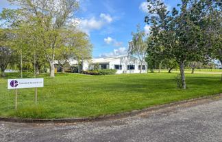 Sun-filled office with rural outlook