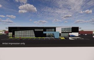 New warehouse to be built - strong corner presence