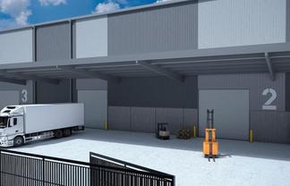 Modern Warehouse with Canopy and Yard