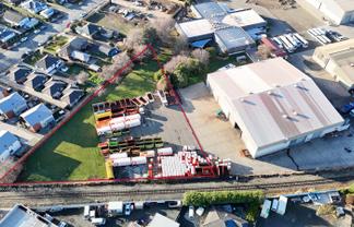 Sealed and fenced industrial yard Hornby