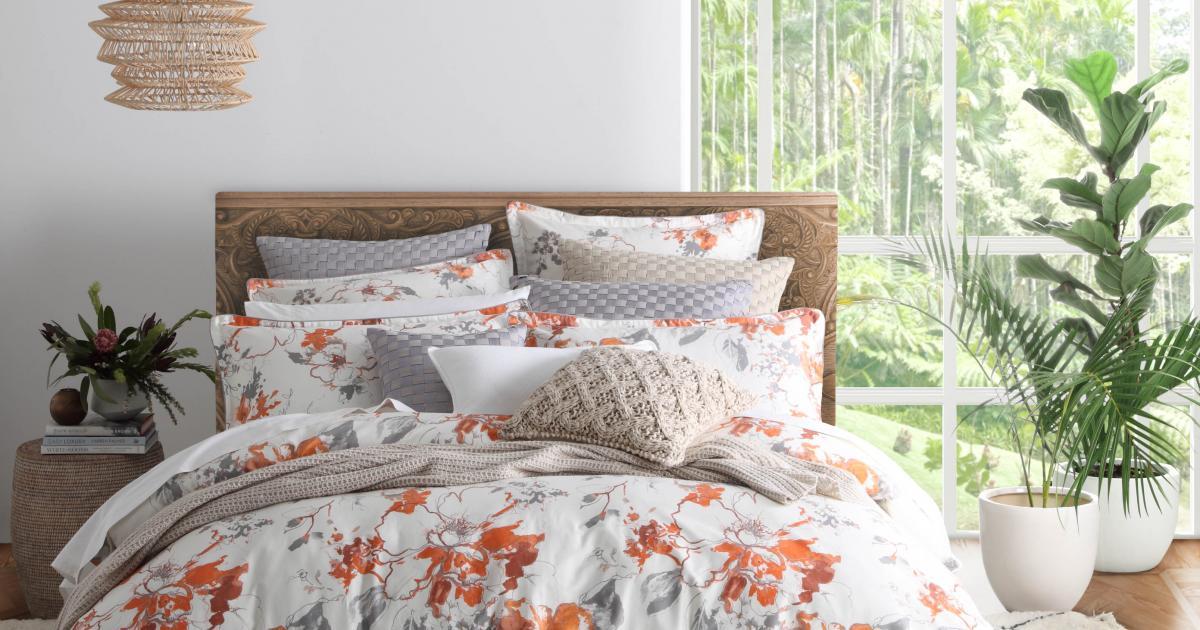 Logan and Mason duvet set for a bedroom at an open home