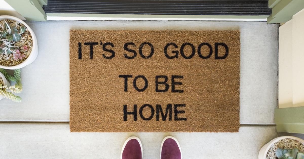 Door mat at an open home in New Zealand
