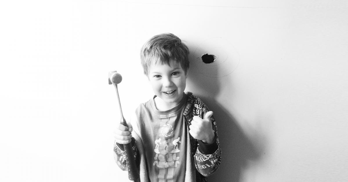 Child with family renovating family home in New Zealand